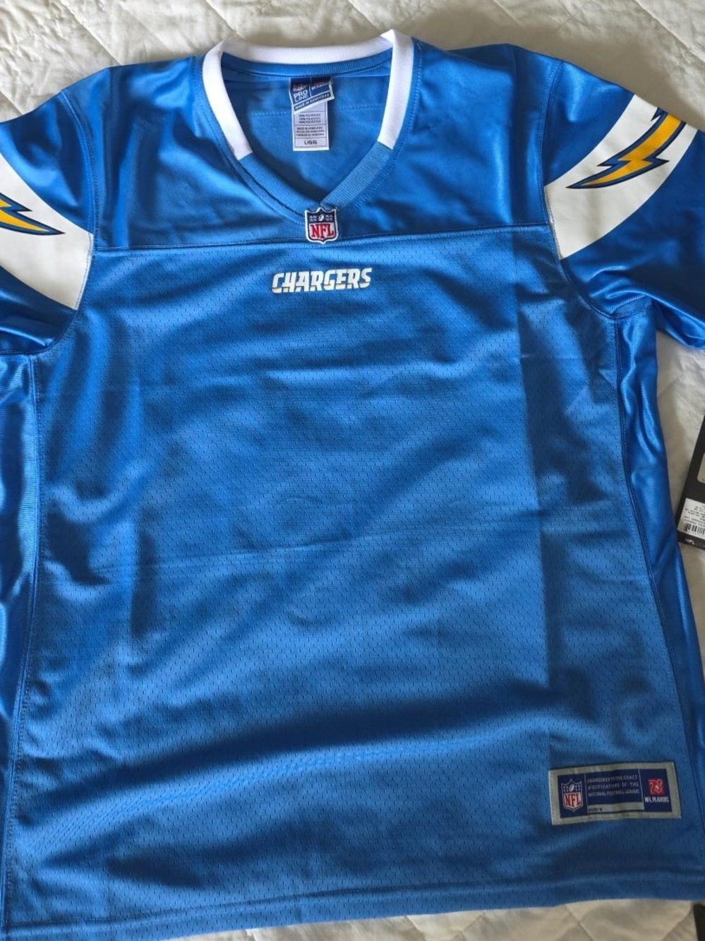 NWT Los Angeles Chargers NFL Pro Line Women’s Blank Jersey Blue Size L